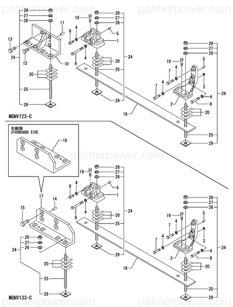 Order YANMAR 22312-120300 Pin, Parallel M12X30