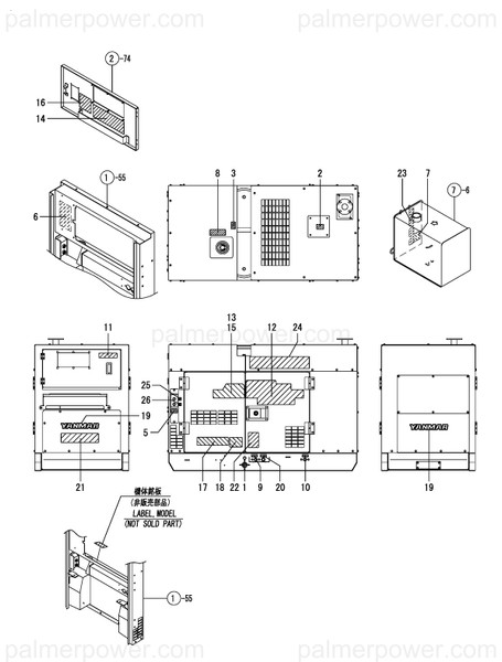 Order YANMAR 184014-07360 Label, Model Name