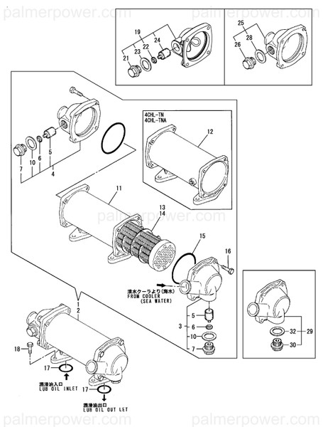Order YANMAR 127412-33011 Body, Oil Cooler
