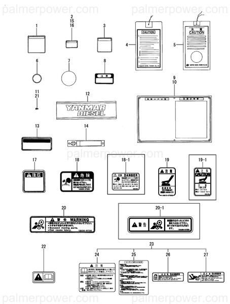 Order YANMAR 124413-07400 Label, Operation