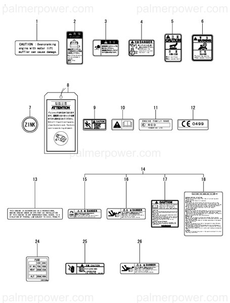 Order YANMAR 119172-07550 Label, Rcd-Ce