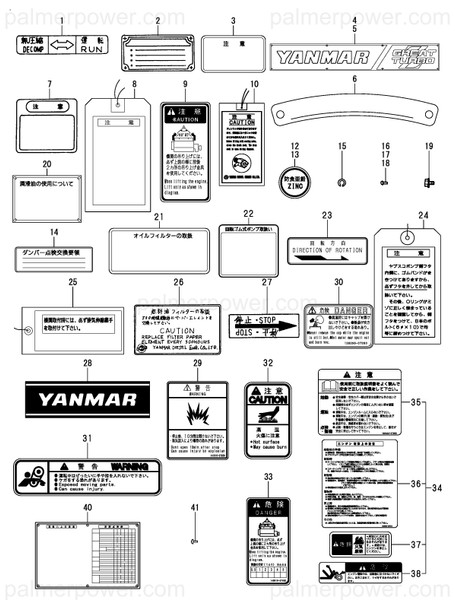 Order YANMAR 128633-07300 Label, Adjust
