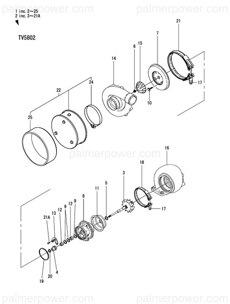 Order YANMAR 128624-18013 Turbocharger, Tv5802