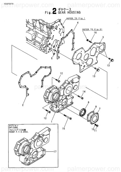 Order YANMAR 129693-01550 Case, Gear