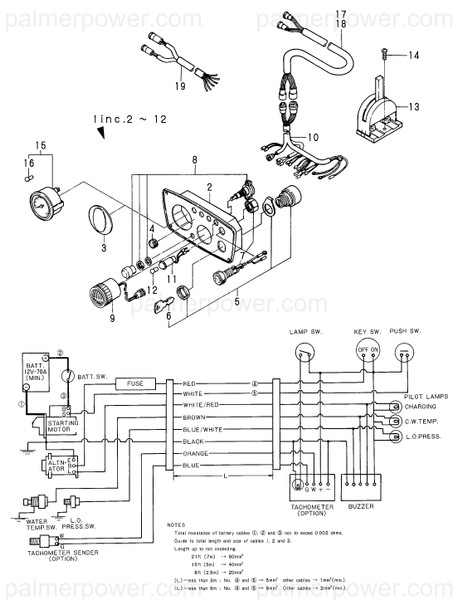 Order YANMAR 124070-91550 Wire
