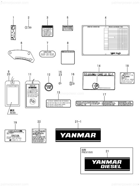 Order YANMAR 148607-07100 Label, Caution