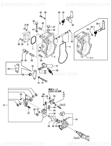 Order YANMAR 129155-61500 Lever Assy, Governor