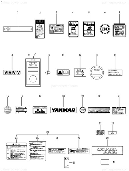 Order YANMAR 119594-07350 Label