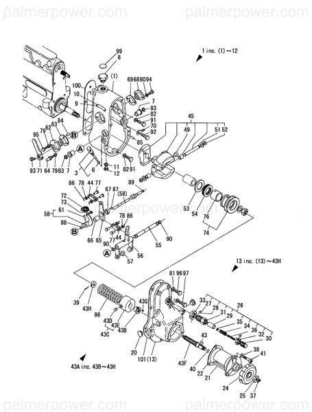 Order YANMAR 135210-61530 Lever, Governor No.1