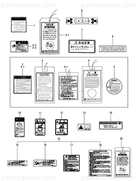 Order YANMAR 119171-07501 Label, Bso