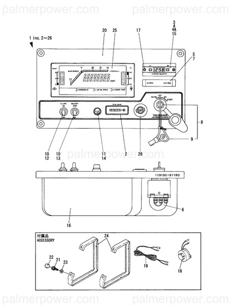 Order YANMAR 119192-91600 Display Assy