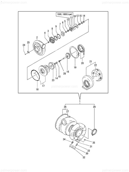 Order YANMAR X4917430130 Shaft& Turbine Wheel