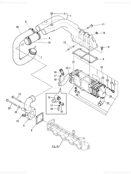 Order YANMAR 129496-18100 Cooler Assy, Inter