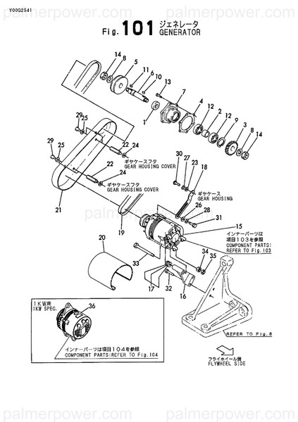 Order YANMAR 25113-004500 V-Belt, B45