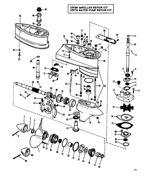 EVINRUDE-JOHNSON 379883 Driveshaft, Long 5 Inch Longer Parts