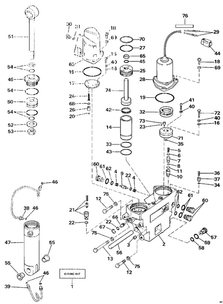 EVINRUDE-JOHNSON 398606 Brush & Seal Kit
