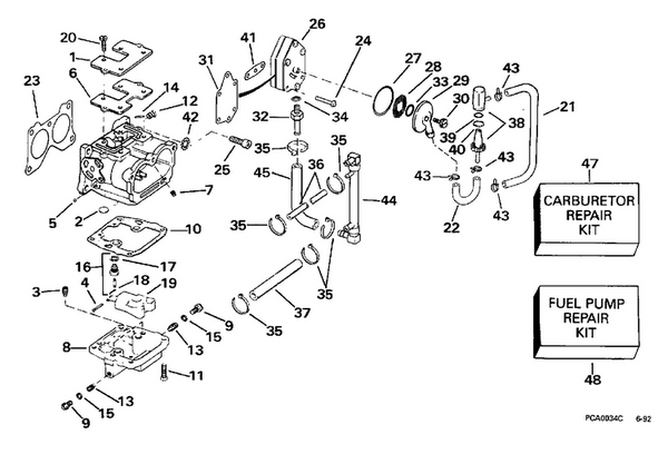 EVINRUDE-JOHNSON 437208 Carburetor Assy.