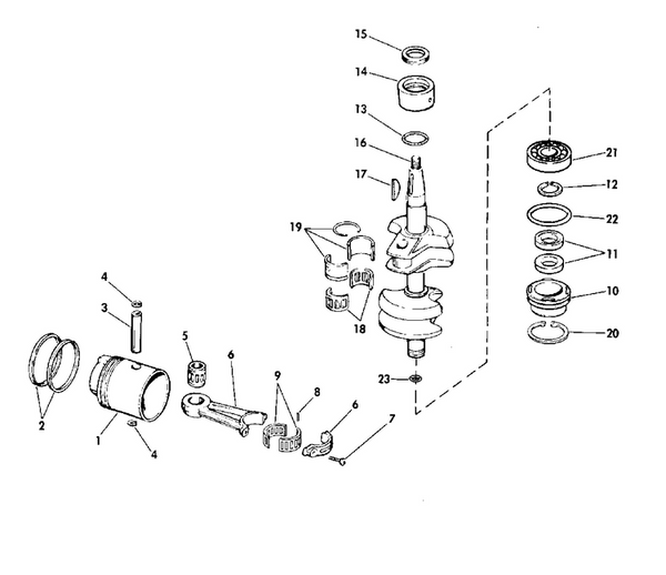 EVINRUDE-JOHNSON 319344 "O" Ring, Crankshaft
