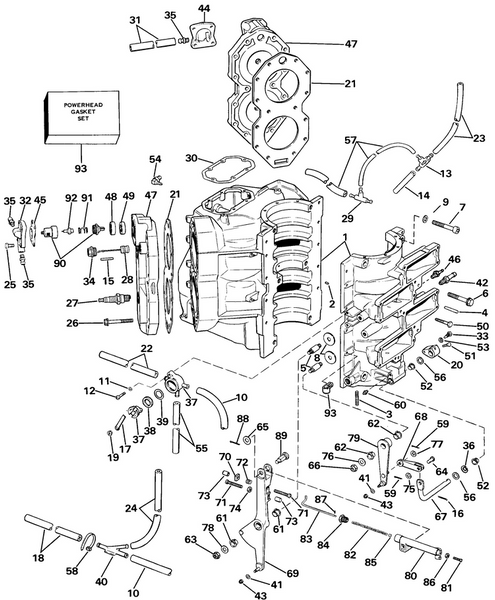 EVINRUDE-JOHNSON 396750 Powerhead Gasket Set