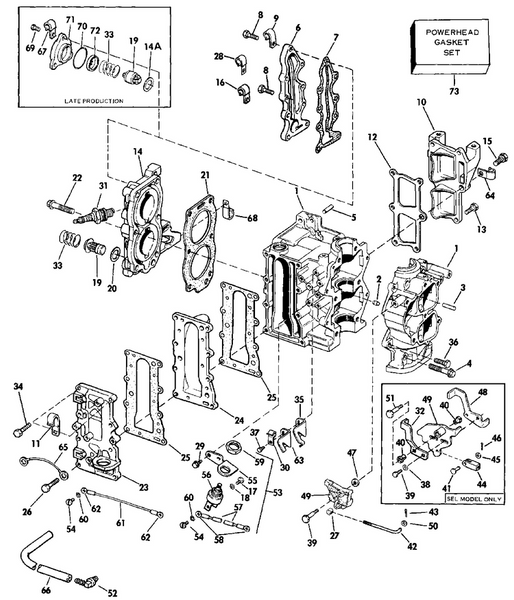 EVINRUDE-JOHNSON 319332 Gasket, By-Pass Cover