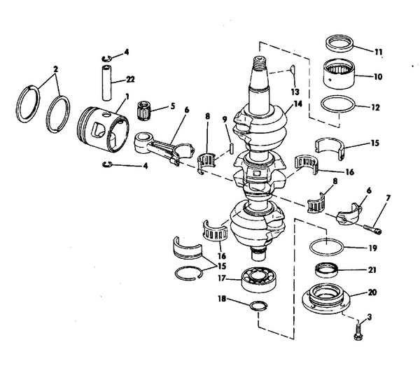 EVINRUDE-JOHNSON 390900 Roller Bearing Assy