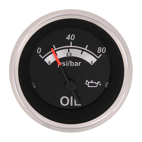 SIERRA 67022P Black Sterling Series Oil Pressure Gauge