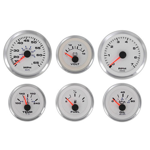 SIERRA 67654P White Premier Pro Series 6 Gauge Set