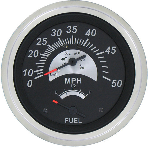 SIERRA 69073FP Black Sterling Speedometer/Fuel Gauge