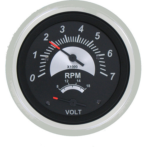 SIERRA 69074FP Black Sterling Series Tachometer/Voltmeter