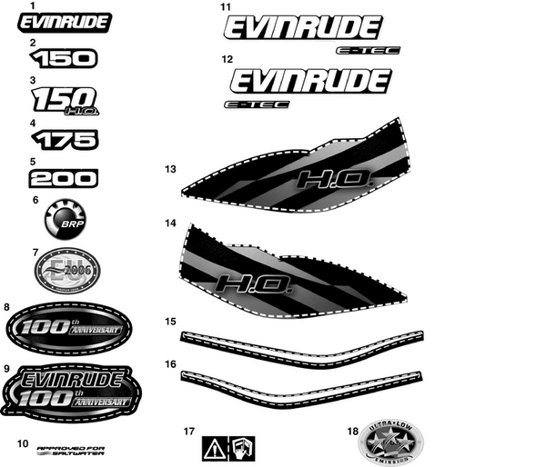 EVINRUDE-JOHNSON 215874 100Th Anniversary - 5 In. | Included With Engine Cover Assy.