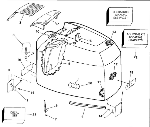 EVINRUDE-JOHNSON 284541 Decal Set, Evinrude