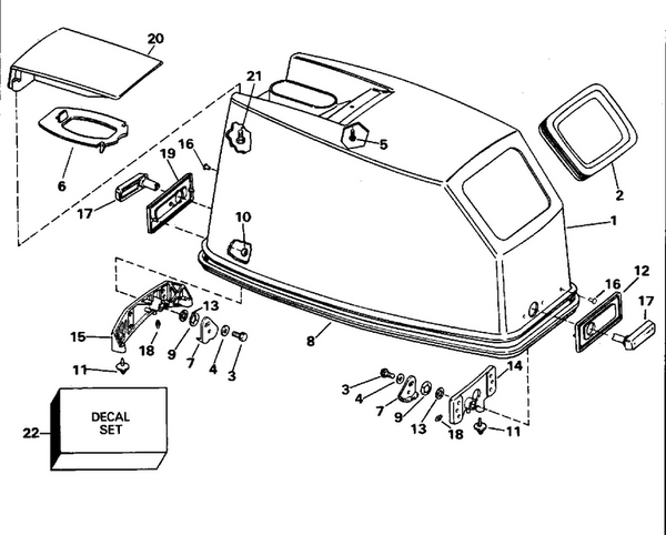EVINRUDE-JOHNSON 284831 Decal Set, Evinrude