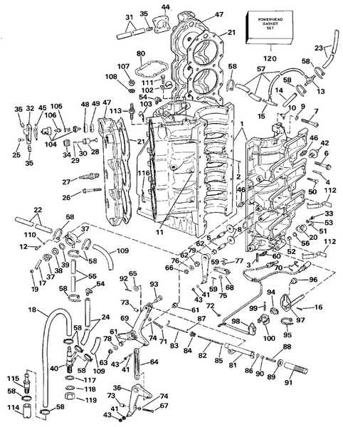 EVINRUDE-JOHNSON 325604 Fitting, Boost Port