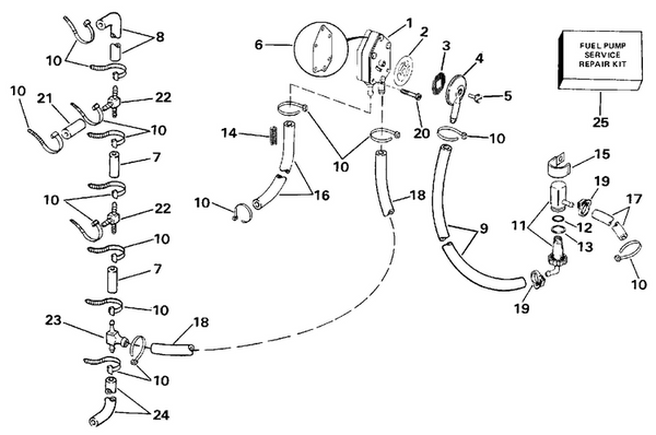 EVINRUDE-JOHNSON 326031 Tee, Carburetor Hose
