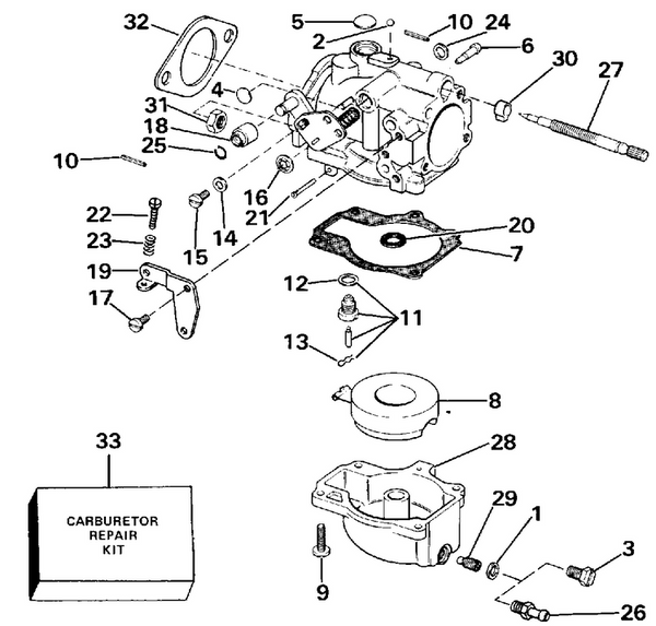 EVINRUDE-JOHNSON 330125 Screw, Idle Adjust