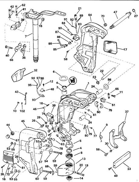 EVINRUDE-JOHNSON 335474 Cache, Support Arriã¨Re, Tribord