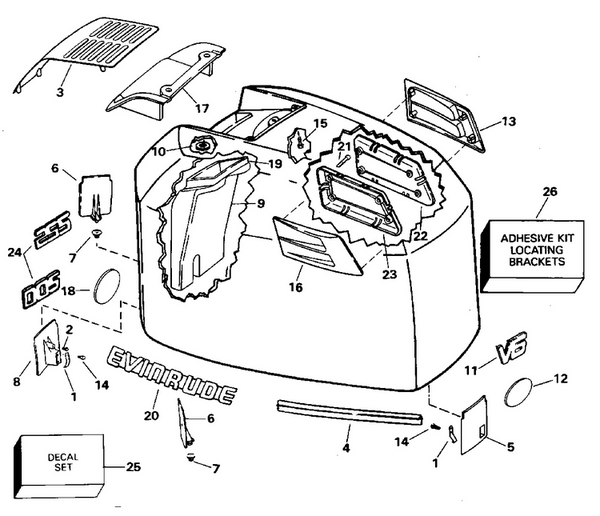 EVINRUDE-JOHNSON 341392 Bracket, Mounting, Port