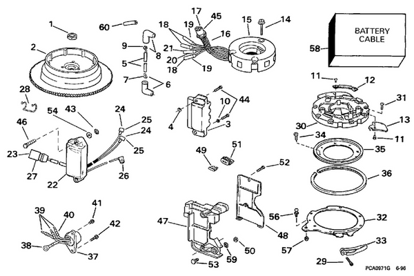 EVINRUDE-JOHNSON 342431 Cover, Electrical Bracket