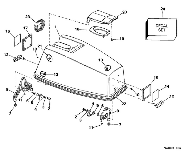 EVINRUDE-JOHNSON 343359 Plate, Frame, Rear