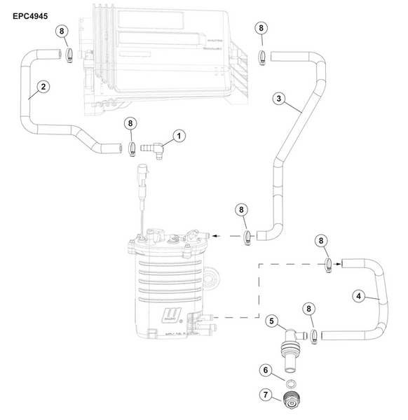 EVINRUDE-JOHNSON 359919 Hose, Emm To Vapor Separator