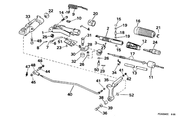 EVINRUDE-JOHNSON 398243 Throttle Cable Assy