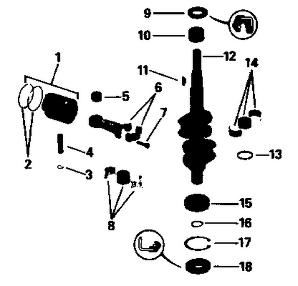 EVINRUDE-JOHNSON 432738 Piston & Ring Ay., .030 O.S. (NO LONGER AVAILABLE)
