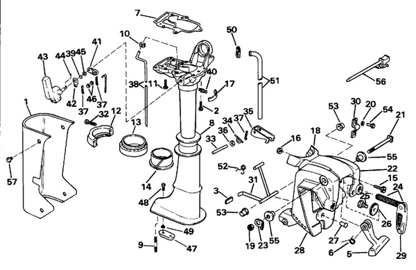 EVINRUDE-JOHNSON 433371 Pin, Tilt Lock Adjustment