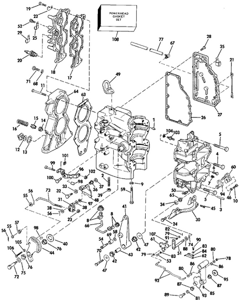 EVINRUDE-JOHNSON 436753 Shift Lever