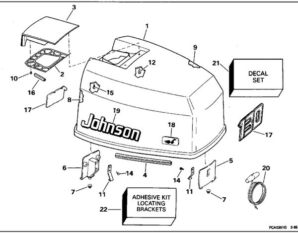 EVINRUDE-JOHNSON 437005 Engine Cover Assy.