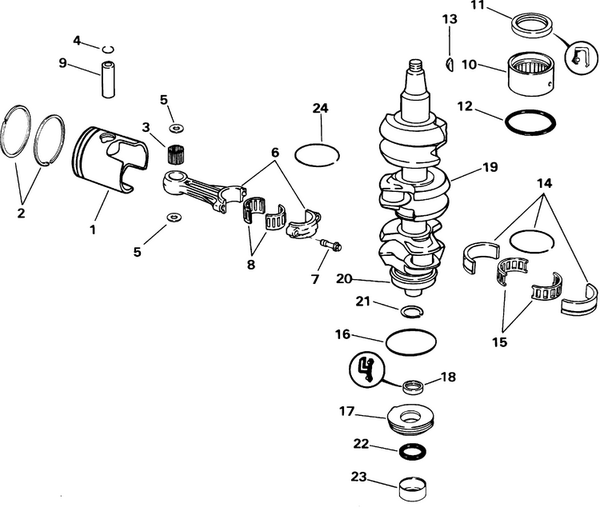 EVINRUDE-JOHNSON 437285 Ring Set, 0.030 In. O.S. | (25 Models.)