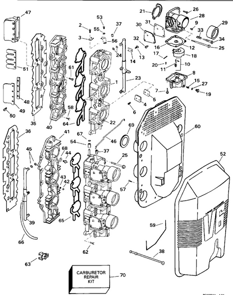 EVINRUDE-JOHNSON 437290 Throttle Body Assy, 175 - Stbd