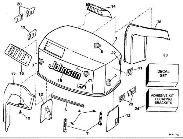 EVINRUDE-JOHNSON 437831 Engine Cover Assy.
