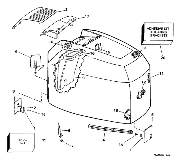EVINRUDE-JOHNSON 438368 Engine Cover Assy.