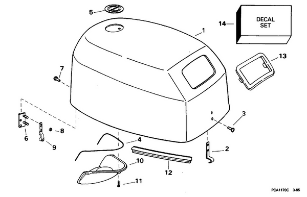 EVINRUDE-JOHNSON 438861 Decal Set, Red